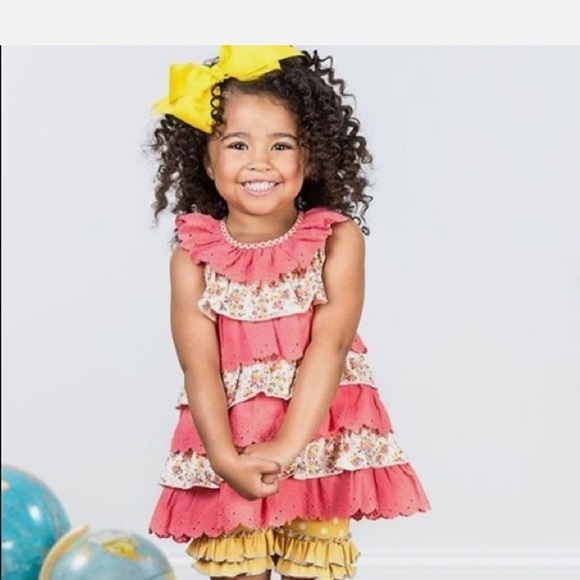 Matilda Jane 4 Permission Slip Tunic Girl's Pink Ruffle Top - Picture 1 of 6